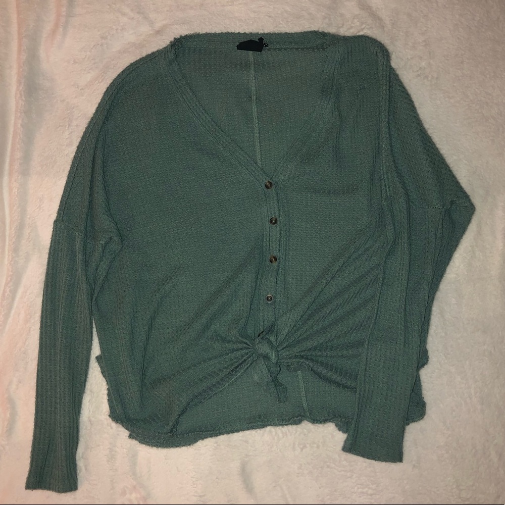 Urban Outfitters Tied Waffle Shirt